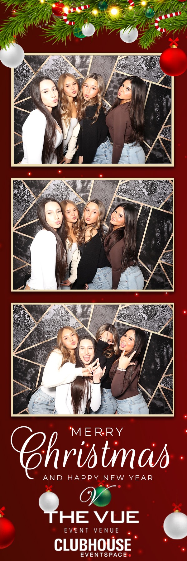 Guests enjoying a photo booth at a Richmond Hill banquet